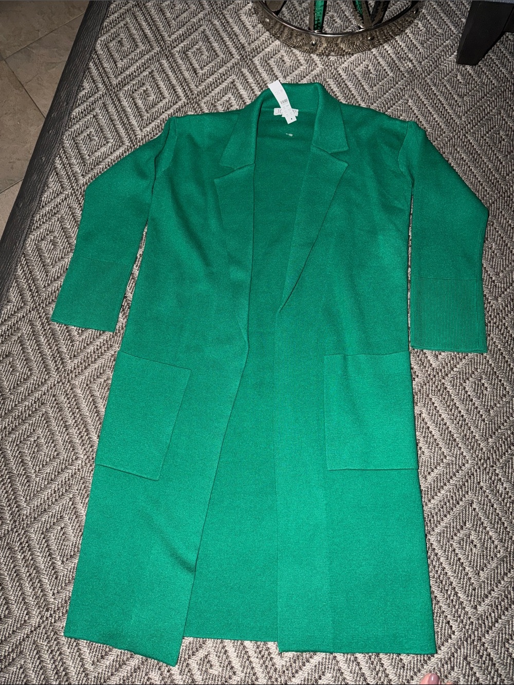 J. Crew Emerald Open-Front Duster